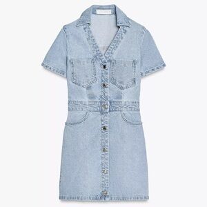 NEW NWT - Zara - mini denim short sleeve dress - small